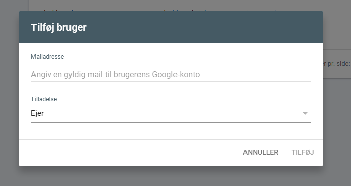 Google Search Console ejeradgang