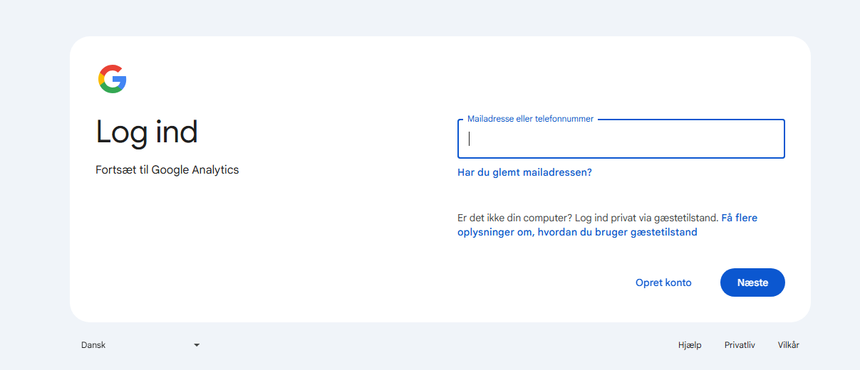 Gå til Google Analytics