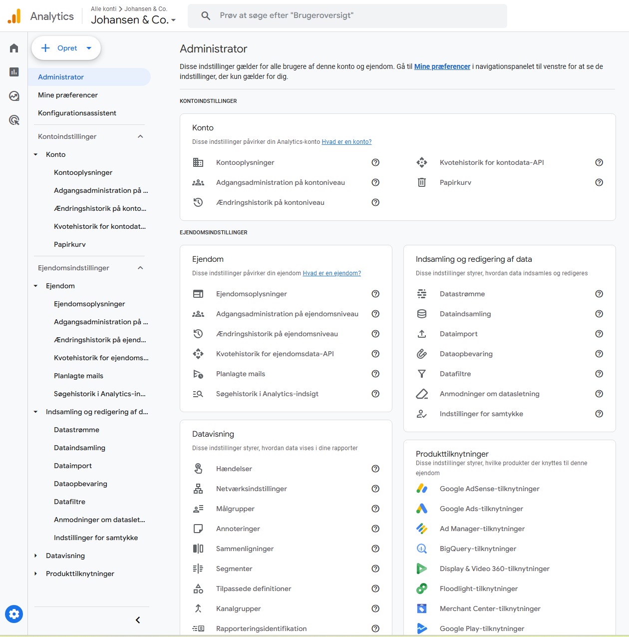 Google Analytics adgangsadministration